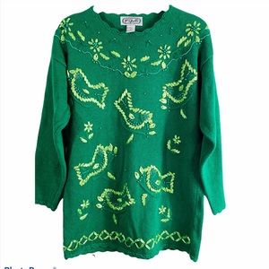 Vintage 80’s P. Galli Embellished Bird Sweater M